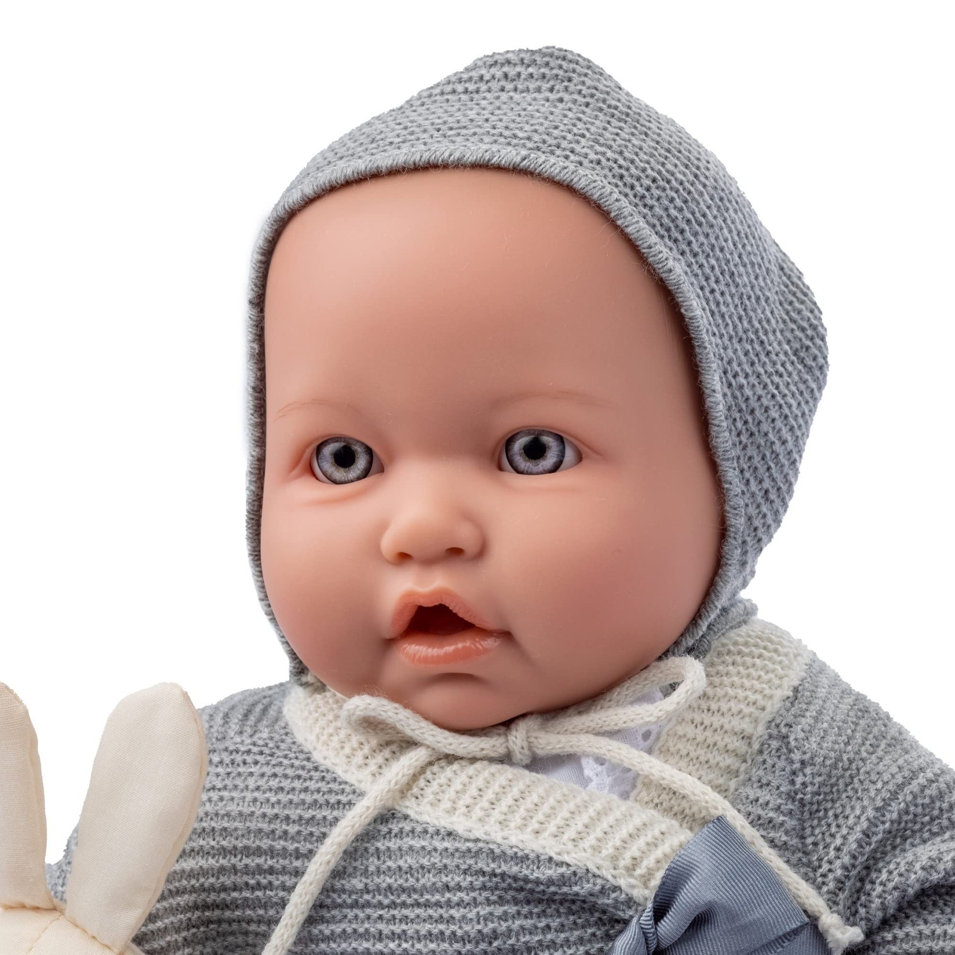 JC Toys La Baby Original Gray Collection Gift Set | 17" Soft Weighted Body | Made in Spain | Just Like a Real Baby | Blue Eyes | Reborn Berenguer