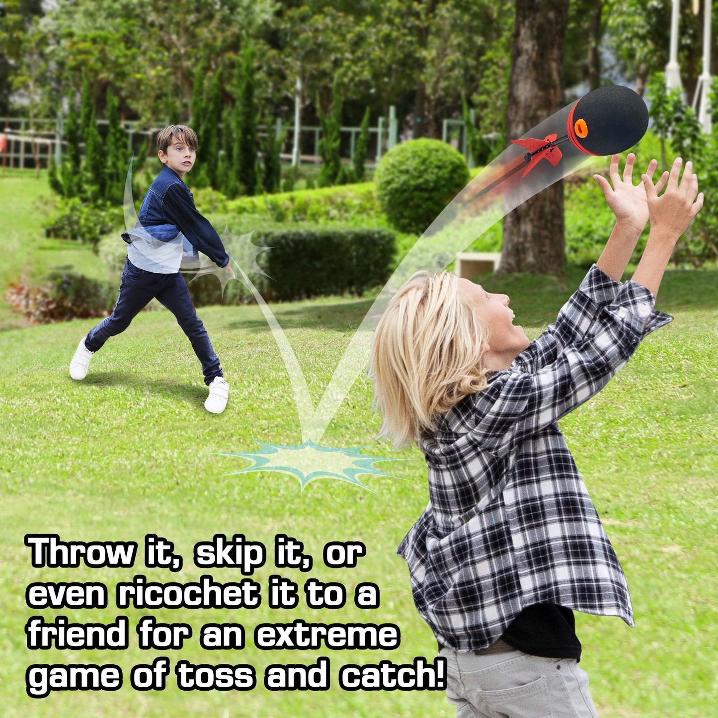 Zing Zooperball 2 Pack, Long-Distance Super Bounce & Throw Ball, Indoor & Outdoor Fun Flyer, for Ages 8 and Up