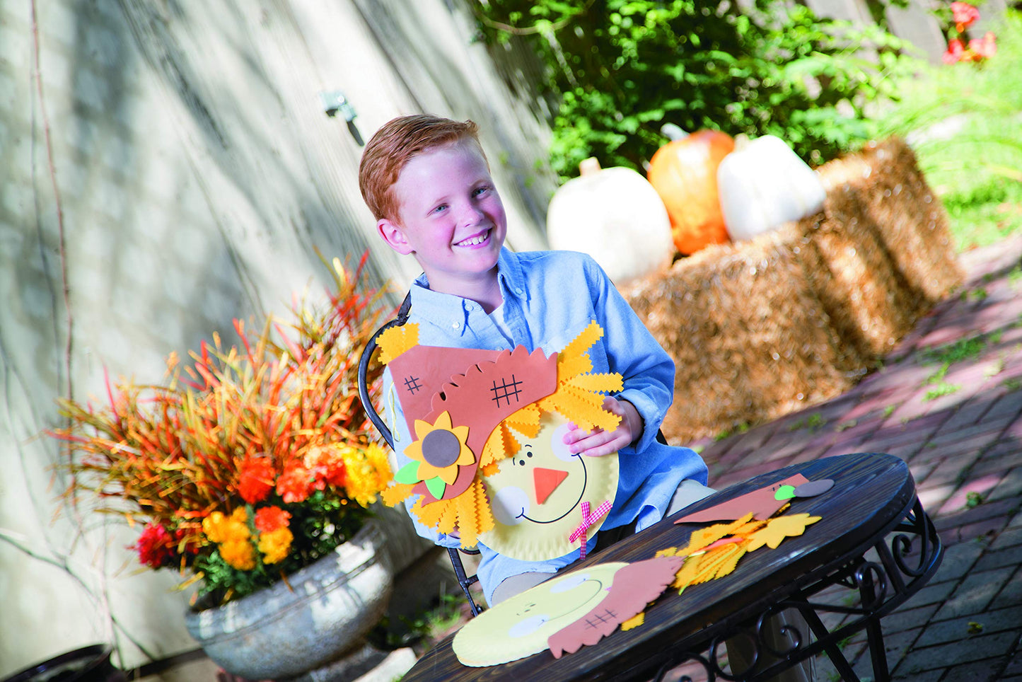 Paper Plate Scarecrow Craft Kit - Makes 12 - Fall Crafts for Kids and Fun Home Activities