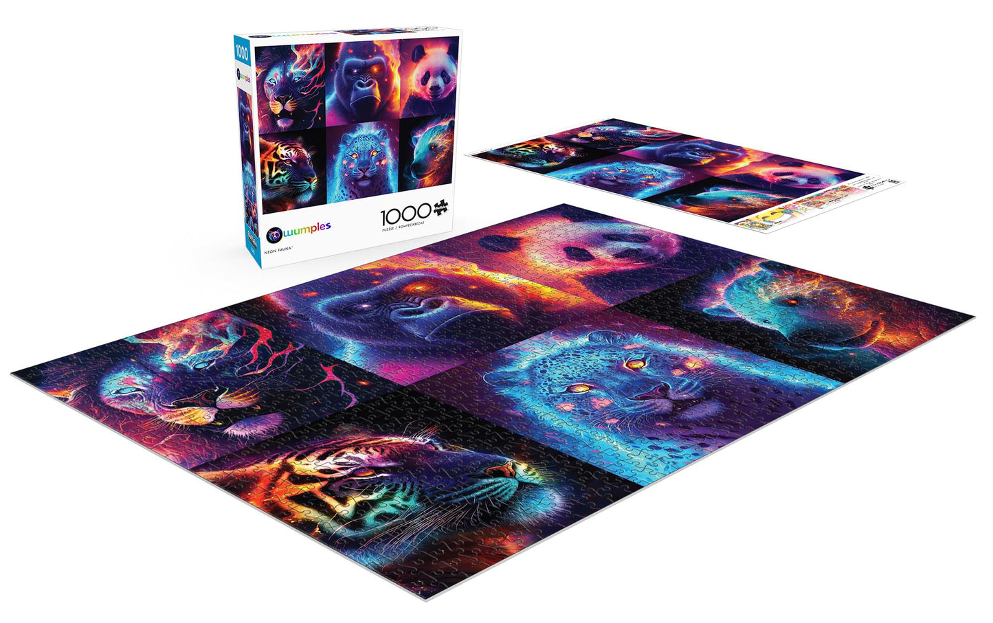 Buffalo Games - Wumples - Wumples - Neon Fauna - 1000 Piece Jigsaw Puzzle for Adults -Challenging Puzzle Perfect for Game Nights - Finished Size is