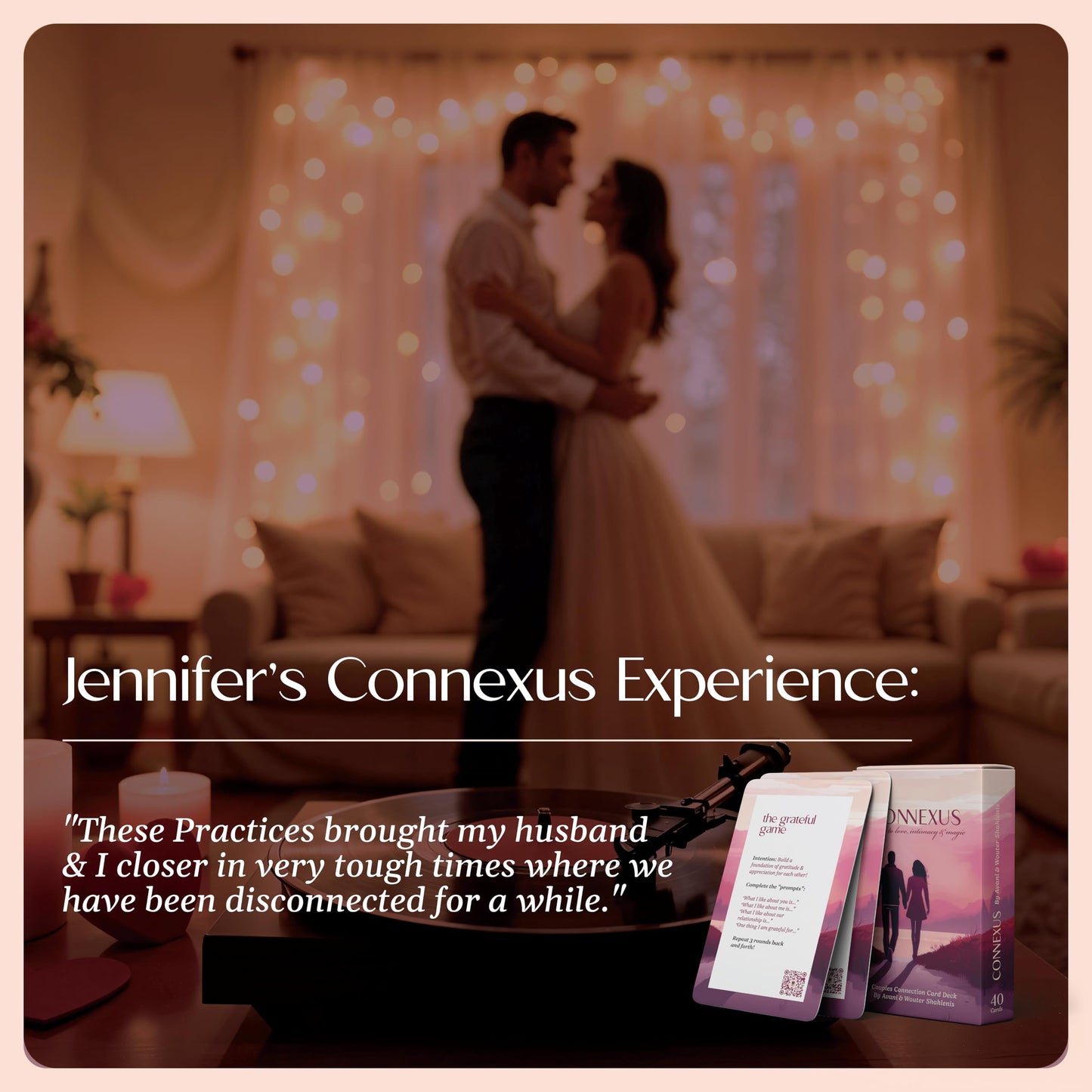 Connexus Couples Card Deck - 40 Conversation Starters + Live Challenge - Relationship Game for Adults, Romantic Date Night Game, Anniversary & Wedding