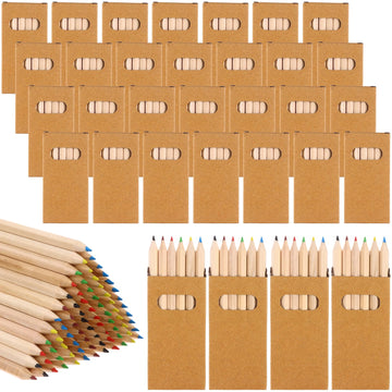 TBoxBo 200Packs/1200Pcs Colored Pencils Bulk Mini Drawing Pencils Set for Kids, 3.5inch Short Fat Color Pencils for Adult Coloring Books, Classroom
