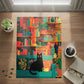 Coffee Cat Library (No. 12) - 1000 Piece Animal Jigsaw Puzzle for Adults | Printed in USA | Satin Low-Glare Finish | Random Ribbon Cut | Bonus Poster