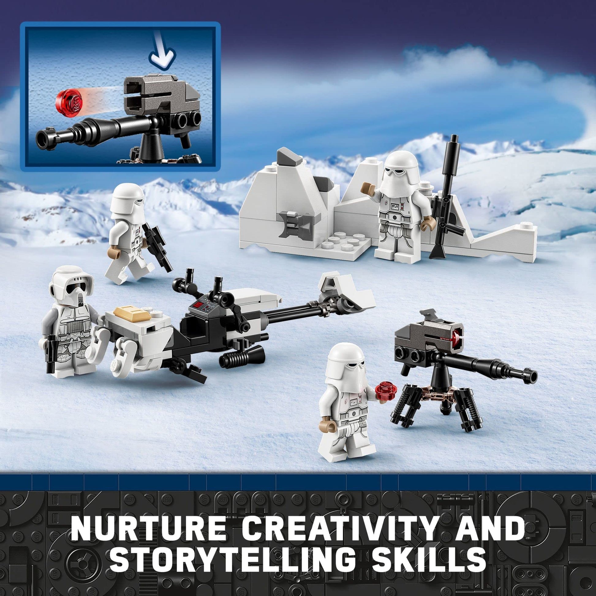 LEGO Star Wars Snowtrooper Battle Pack 75320 Set, Building Toy with 4 Figures, Blasters and Speeder Bike, Gift Idea for Grandchildren, Kids, Boys and
