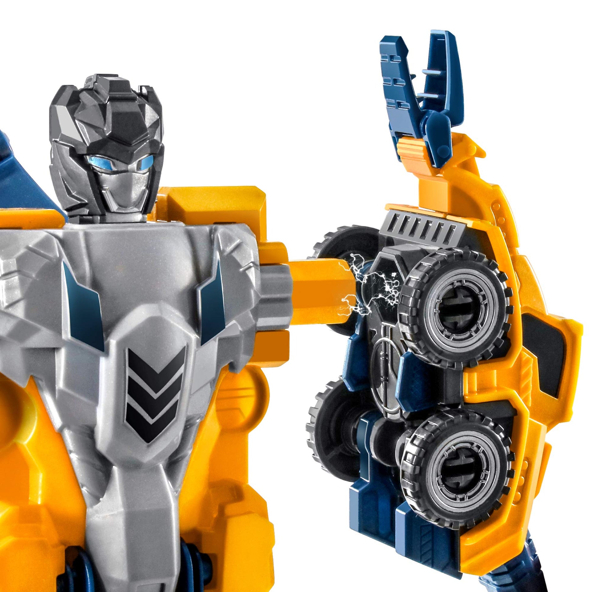 MIEBELY Toddler Robot Construction Vehicles Set - 5Pcs Transforming Robots for Kids - Magnetic Toys with Sturdy Connectors - Easy DIY Assembly