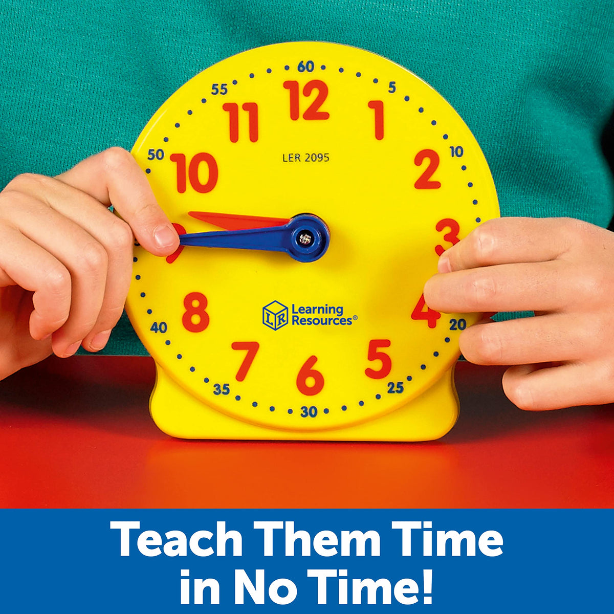 Learning Resources Big Time Student Clock, Teaching & Demonstration Clock, Develops Time and Early Math Skills, Ages 5+, Clock for Learning, 12