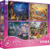 Ceaco - Thomas Kinkade Disney Princess - 4 Pack 500 Piece Jigsaw Puzzles