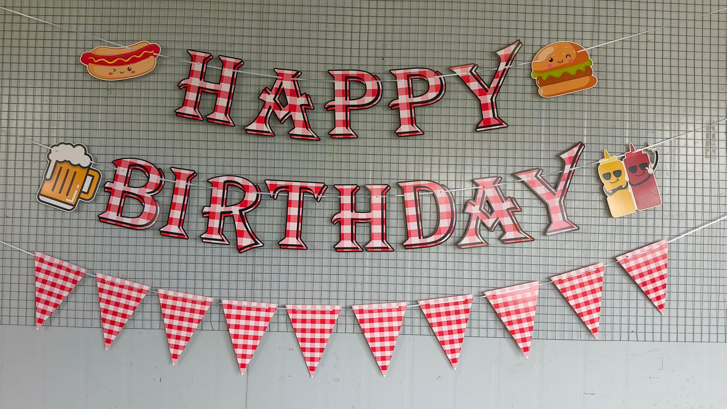 BBQ Themed Birthday Party Decorations,for Summer Cookout Barbecue Picnic Birthday Party Decor Supplies