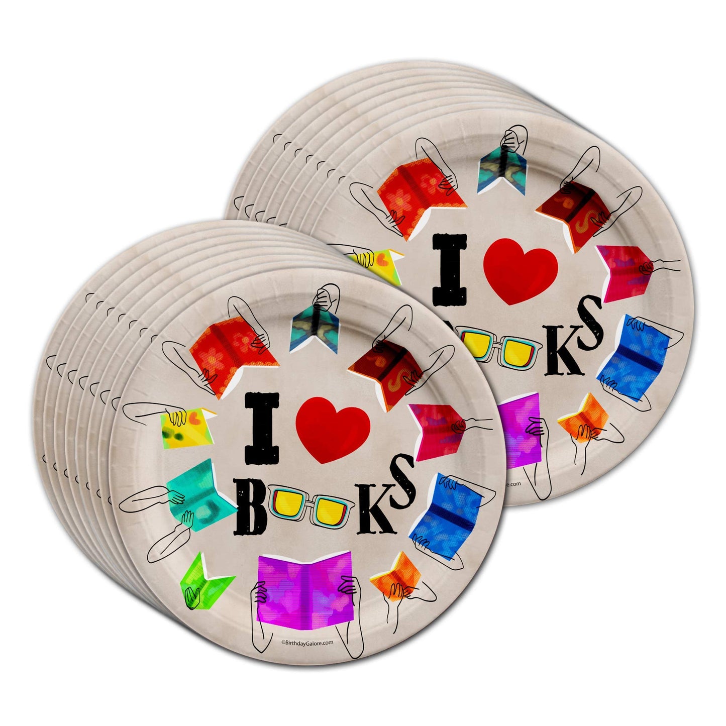 Birthday Galore Book Club Birthday Themed Party Supplies for Kids and Adults - Ideal Celebration Tableware Set with Plates, Napkins, & Cups Quick