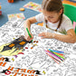Labeol 2 Pack Halloween Tablecloth, 108"x 54" Halloween Coloring Tablecloth for Kids, Pumpkin Ghost Bat Castle Coloring Table Cover for Winter Party