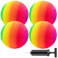 Micsoa 4 Pack 8.5 Inch Rainbow Playground Balls Set