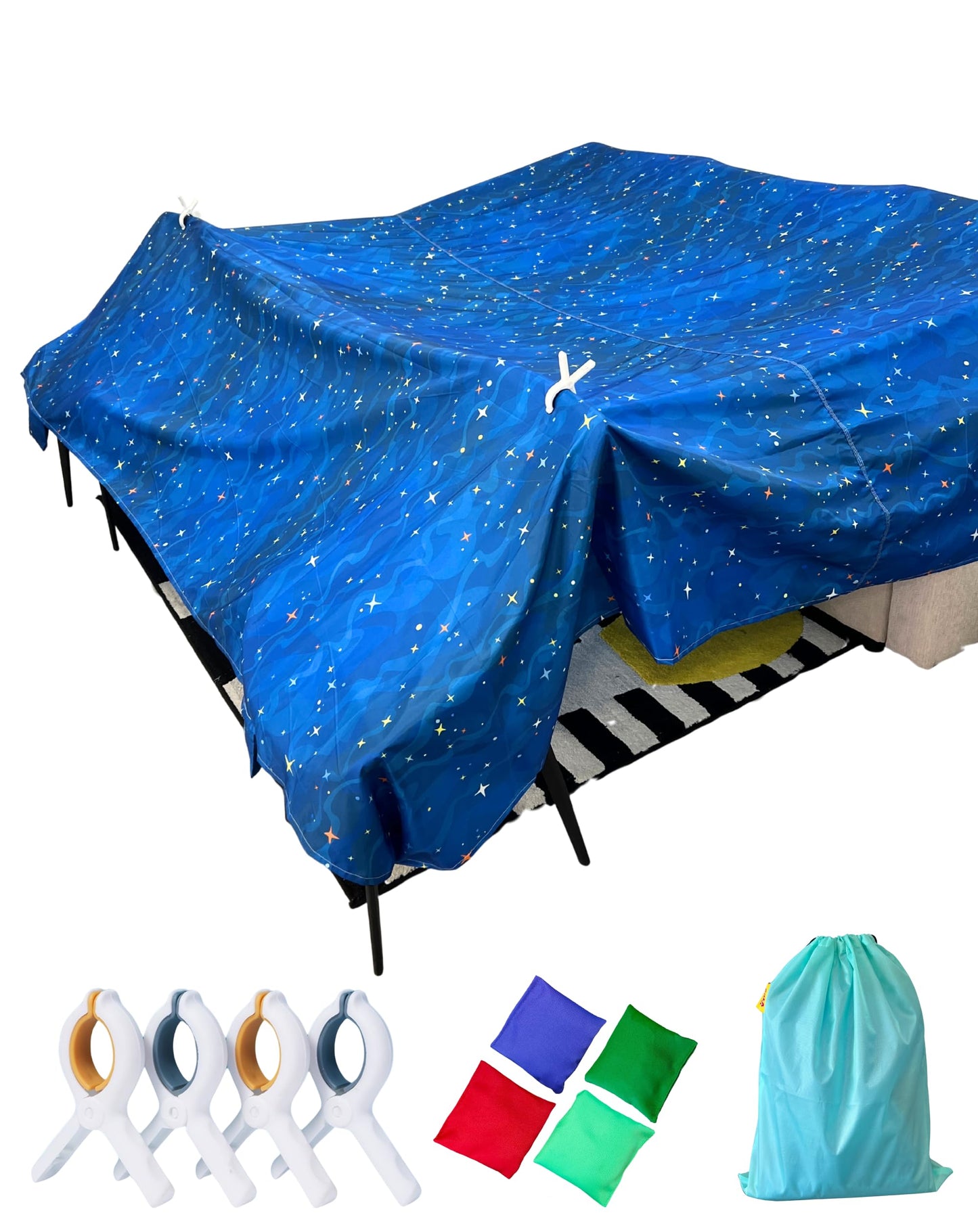 Blanket Fort Building Kit for Kids, Make a Portable Playhouse, Magic Play Tent Boys Girls Indoor Outdoor Build Set, STEM Children Toy, Best Gift