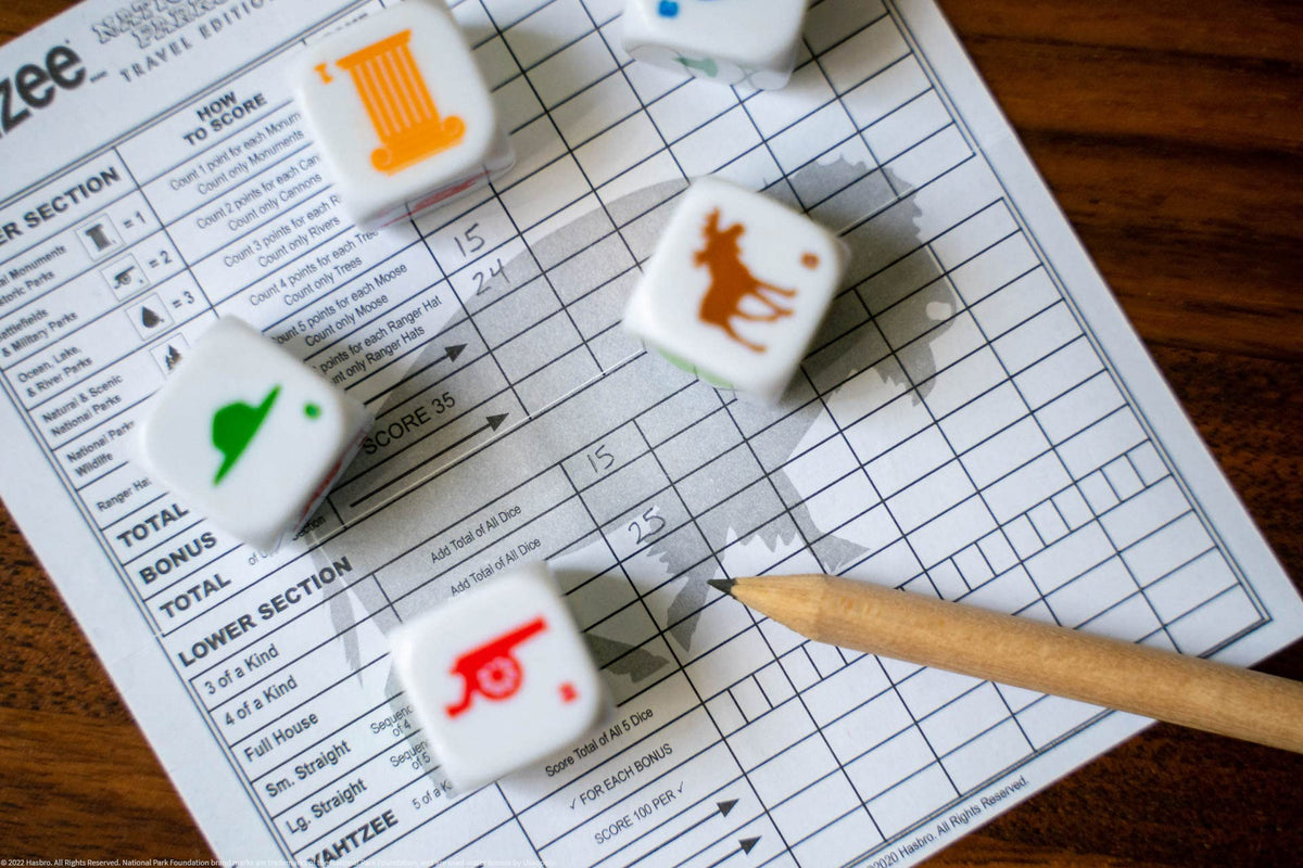 YAHTZEE National Parks Travel Edition | Classic Yahtzee Dice Game with a National Parks Theme | Perfect Travel Game for Families | Celebrate US