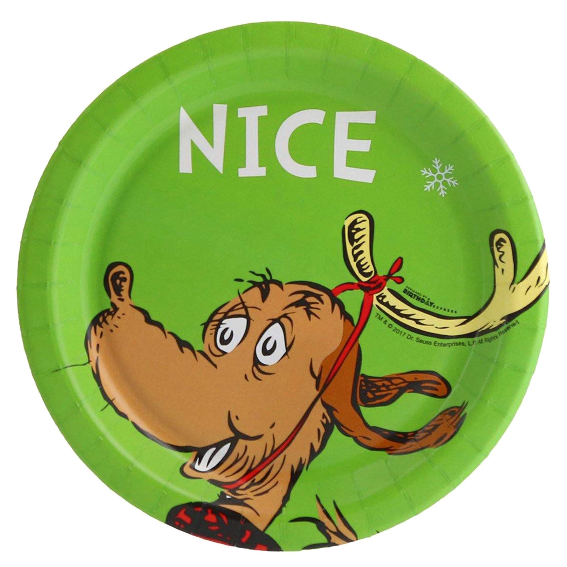 Grinch Christmas Naughty & Nice Party Supply Set - Disposable Paper Desert Plates - Serves 16