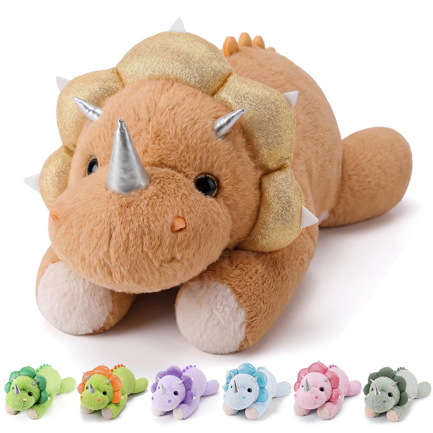 gnomantic Dinosaur Weighted Stuffed Animals, Plush Pillow for Kids