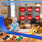 3-Lane Flexible Race Track for Kids with Suction Cups, Race Car Ramp Track & 15ft Race Car Track Compatible 1:64 Diecast Cars,Portable Roll Up Track