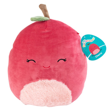 Squishmallows Original 10-Inch Red Cherry Plush - Official Jazwares Fruit Plush Toy - Soft & Squishy Stuffed Animal - Collectible Summer for Kids
