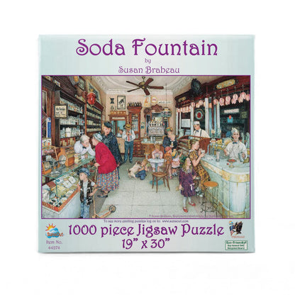SUNSOUT INC - Soda Fountain - 1000 pc Jigsaw Puzzle by Artist: Susan Brabeau - Finished Size 19" x 30" - MPN# 44274