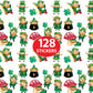 Beistle Leprechaun and Shamrock Stickers - 16 Sheets, 128 Cute Letter Seals in Green, Lucky Irish Decorations, St. Patrick's Day Handouts for Crafts