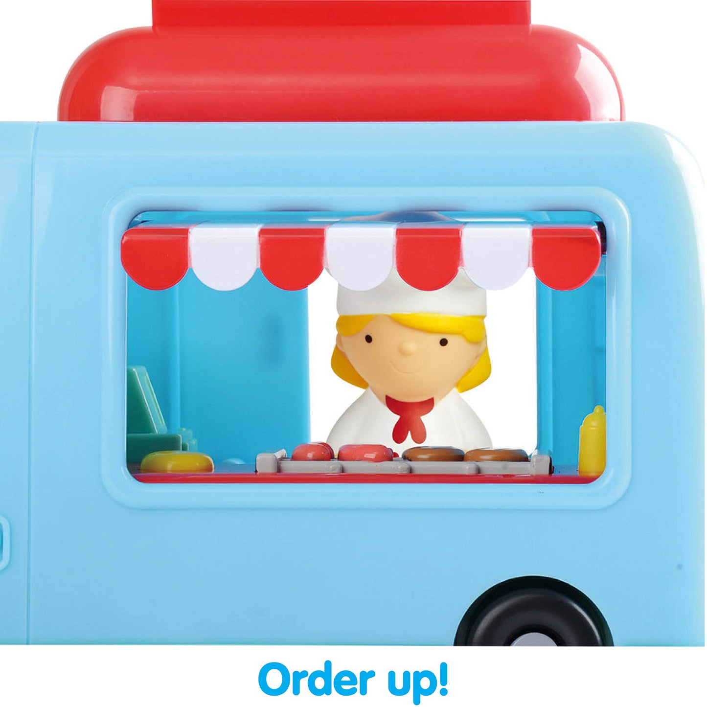 Kidoozie Cruisin Cuisine Playset, 7 Piece Lights and Sounds Food Truck, Imaginative Figure Play, for Children 18 Months and Up, Multi
