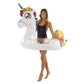 PoolCandy Inflatable Animal Pool Tubes & Swim Rings (Unicorn Glitter Filled 48" inch Animal Pool Tube Swim Ring)