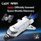 CADA Bricks - NASA Space Shuttle Discovery Building Set with Satellite & Display Stand, 475 Pieces, NASA Shuttle Model Kit, Compatible with Major