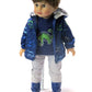 American Fashion World Dinosaur Raincoat Set for 18-Inch Dolls | Premium Quality & Trendy Design | Dolls Clothes | Outfit Fashions for Dolls