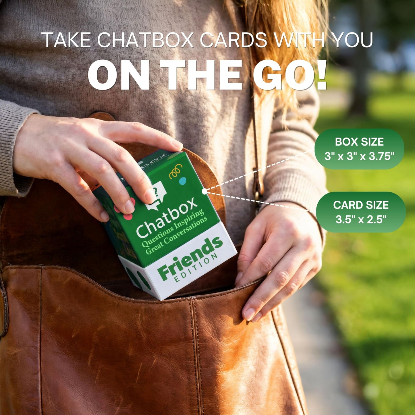 Chatbox Friends Edition Conversation Card Game for Adults and Teens 15+, Fun Party and Travel Game with Thought Provoking Questions, Group Table Game