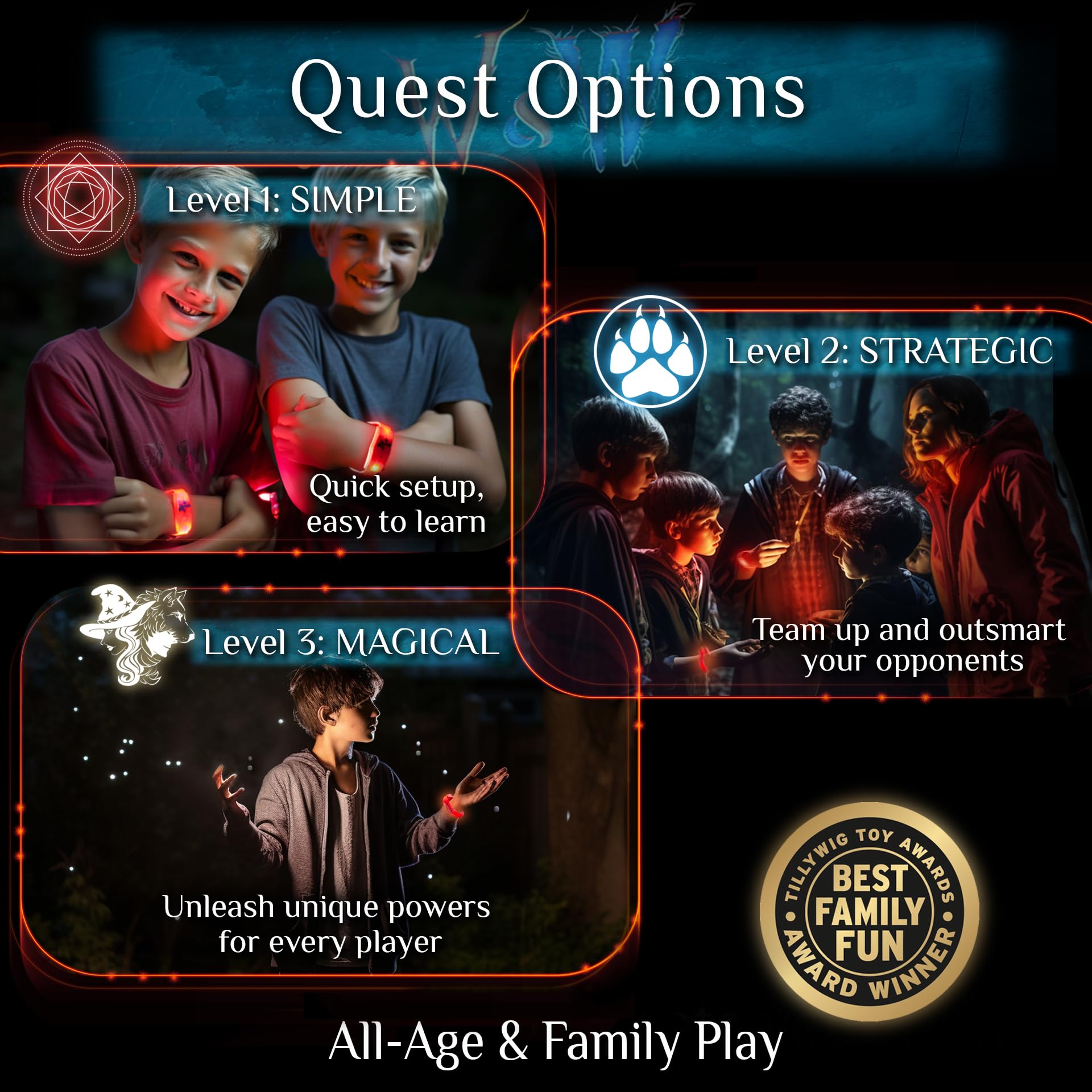 A Magical Glow-in-the-Dark Outdoor Game: Wizards & Werewolves: | 4-10 Players | Camping Games | Scavenger Hunt | Outdoor Toys for Kids 8-12+ | Teen