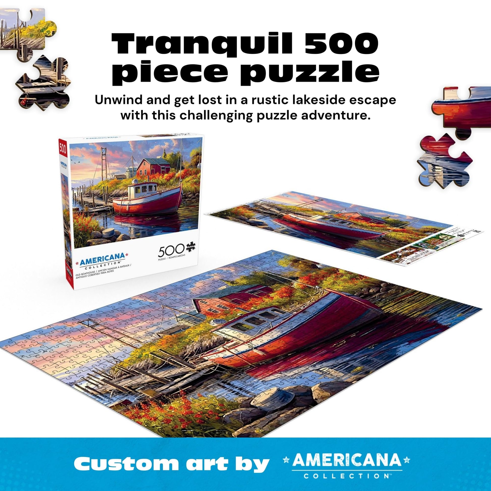 Buffalo Games - Old Boathouse - 500 Piece Jigsaw Puzzle for Adults