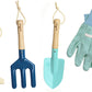Gardening Set, Tool Kit, for Kids, STEM, Includes Tote Bag, Spade, Watering Can, Rake, Fork, Trowel and Gloves (Ocean Blue)