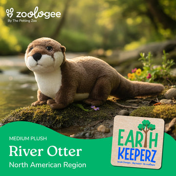 The Petting Zoo River Otter Stuffed Animal Plushie, Gifts for Kids, Earth Keeperz Wildlife Animals, Zoologee Brown River Otter Plush Toy, 17 inches