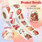 Summer Strawberry Roll Sticker for Kids- 1000Pcs Strawberry Decals in 2 Rolls, Summer Fruits Ice Cream Cake Drink Dessert Vinyl Stickers for Birthday
