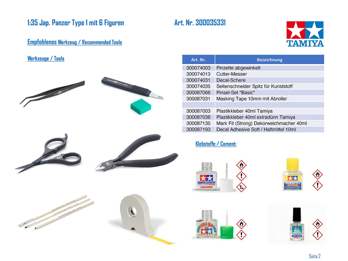 Tamiya -TAM35331 Panzer Japanese Model Hobby Aircraft Construction Kits, 35331, Full Tank with 6 Dolls, Small