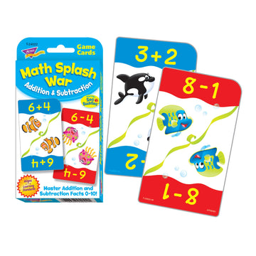Trend Math Splash War Addition & Subtraction Challenge Cards, Ages 6-9, Grades 1-3