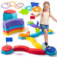 JOVA Plat-Act 4-in-1 Balance Beam & Stepping Stones for Kids Ages 3+, Obstacle Course Toy with Ring Toss & Flag Game, Non-Slip & Easy to Store