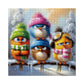 Larkipuzz Funny Bird Winter Puzzles for Adults 1000 Pieces, Colorful Animal Snow Jigsaw Puzzle, Challenging Cute Art Puzzles