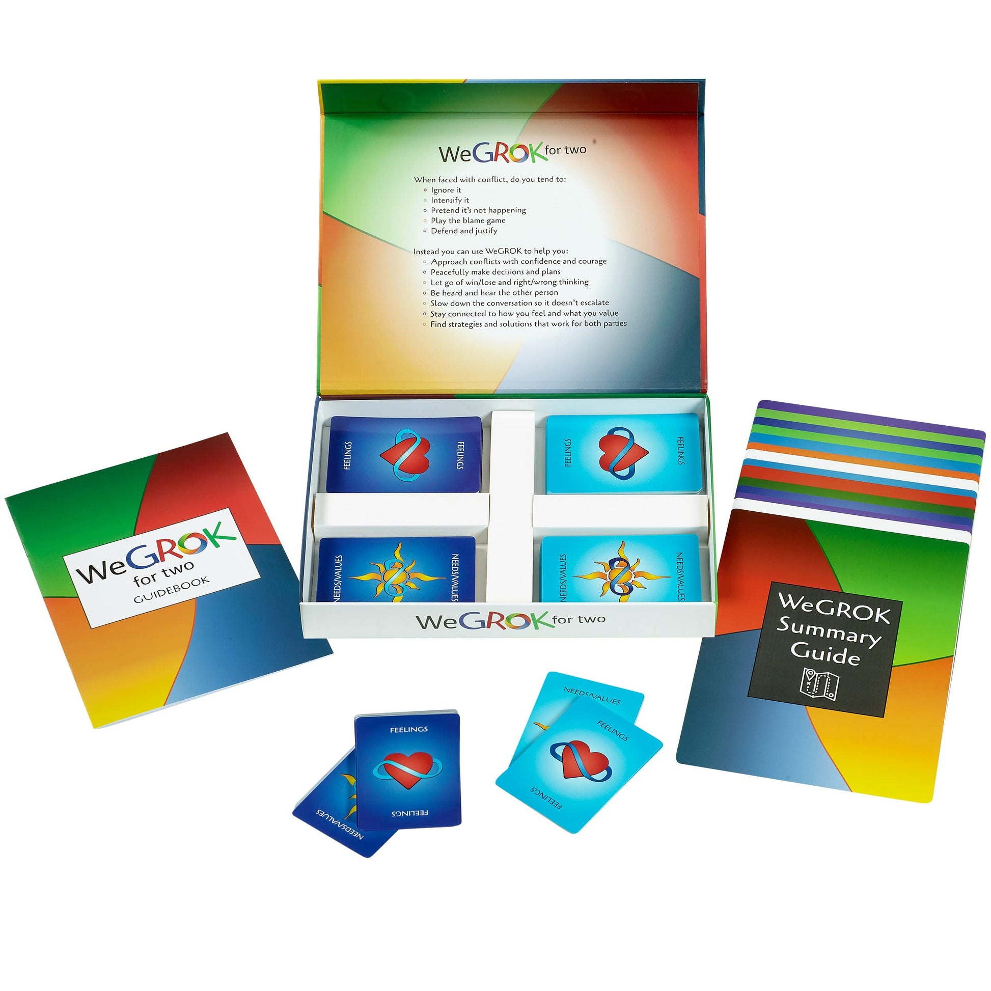 GROK WeGROK Relationship & Conflict Resolution Cards - Mediation in a Box for Two People - Empathy & Communication Activity for Couples, Friends