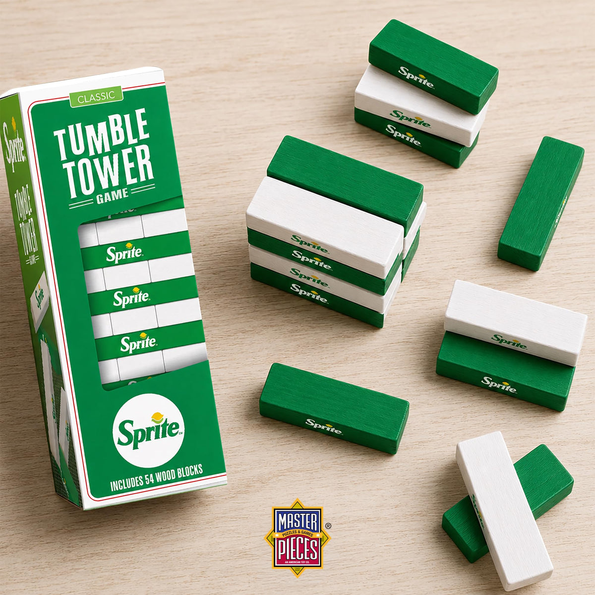 MasterPieces Family Games - Sprite Wood Block Tumble Tower - Officially Licensed