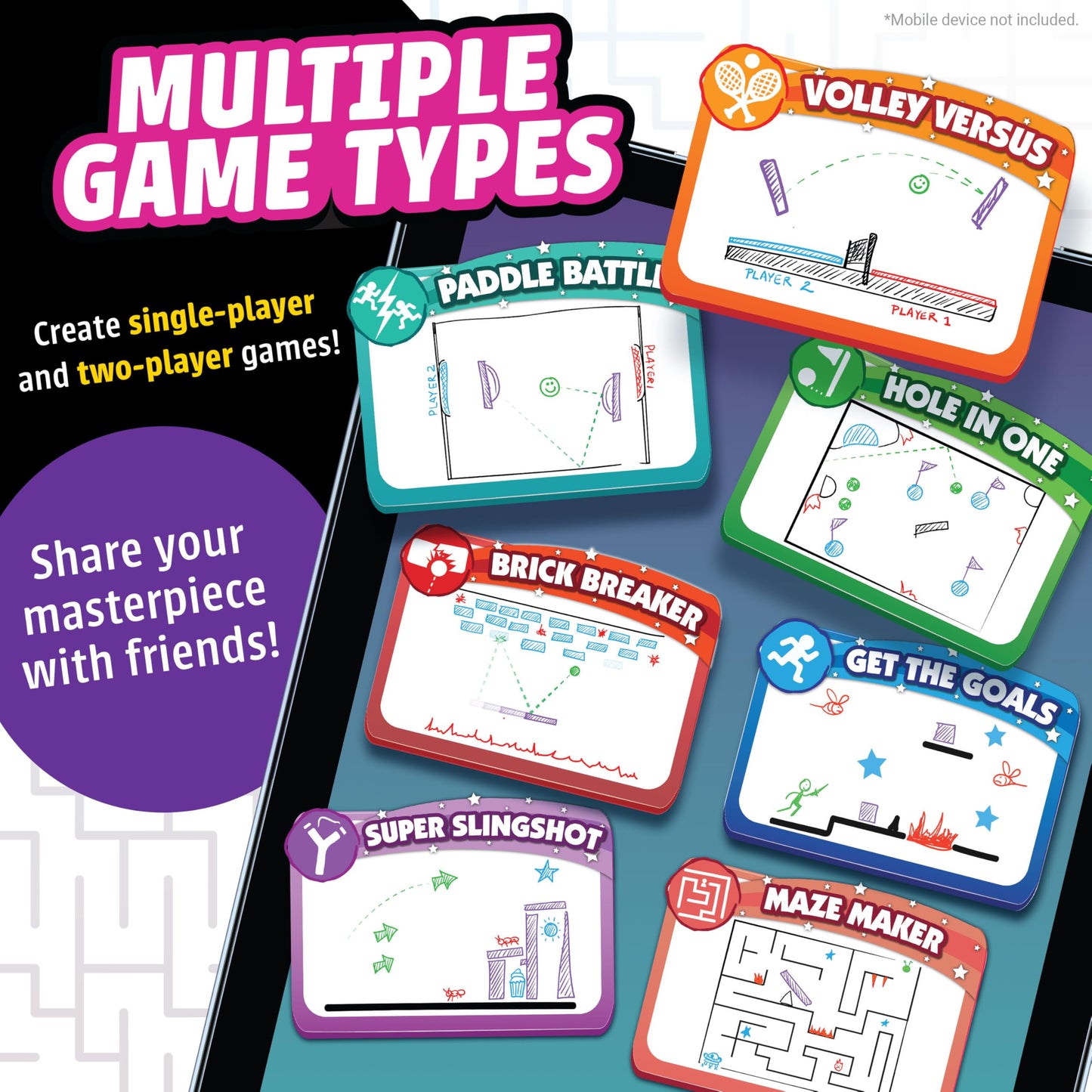 Abacus Brands Pixicade! Turn Drawings Into Playable Video Games! | Doodle & Draw, Snap Play & Share Instant Video Games! | Mobile Video Game Maker and