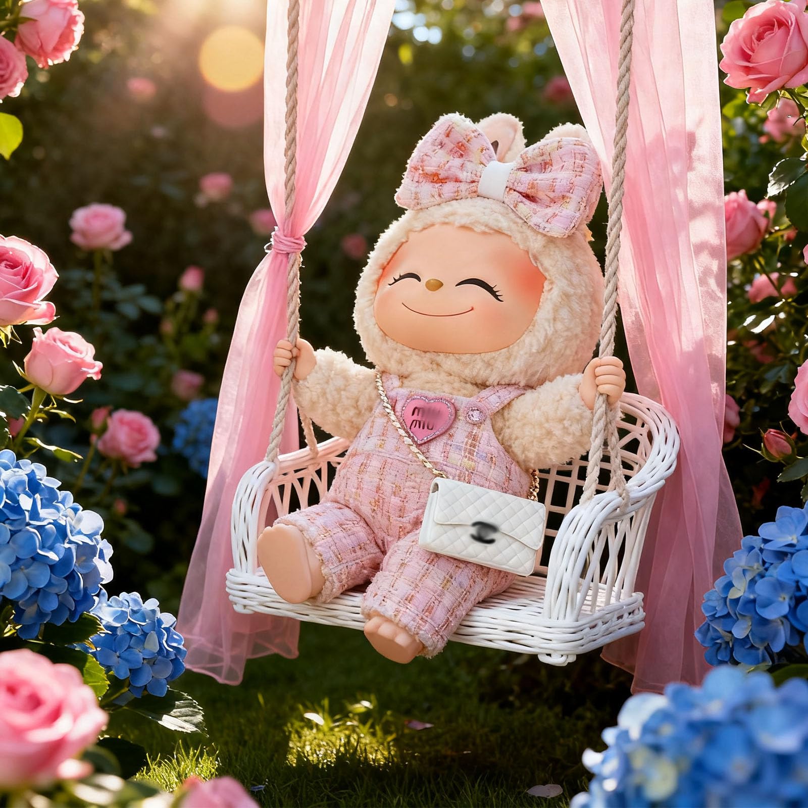 CiuZikGok Doll Clothing Set (No Doll), Cute Bow, Crossbody Bag, Dress, Suitable for 15-17cm Dolls, Outfit Accessory Set for Unique Styling (Pink-C)