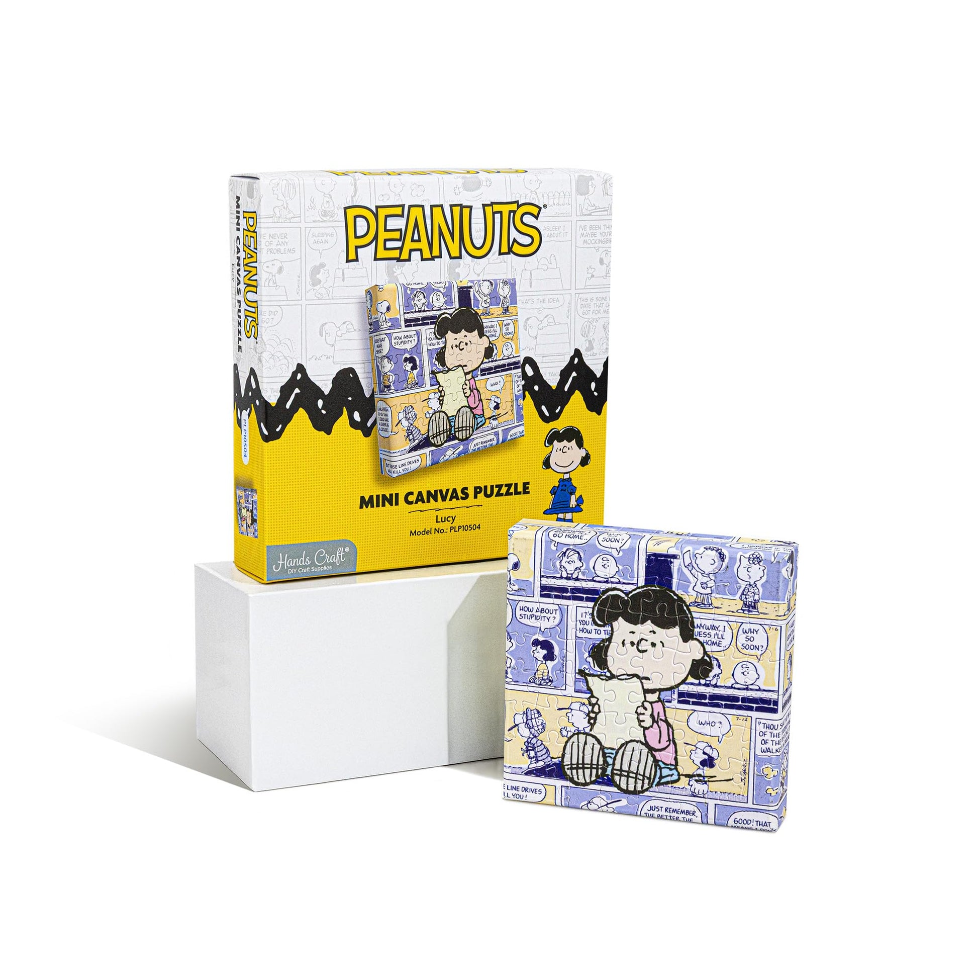 Hands Craft Peanuts Lucy Puzzle - Mini Collectible Puzzle for Beginners & Adults Featuring Classic Peanuts Comic Strip Artwork in a Fun Canvas Design