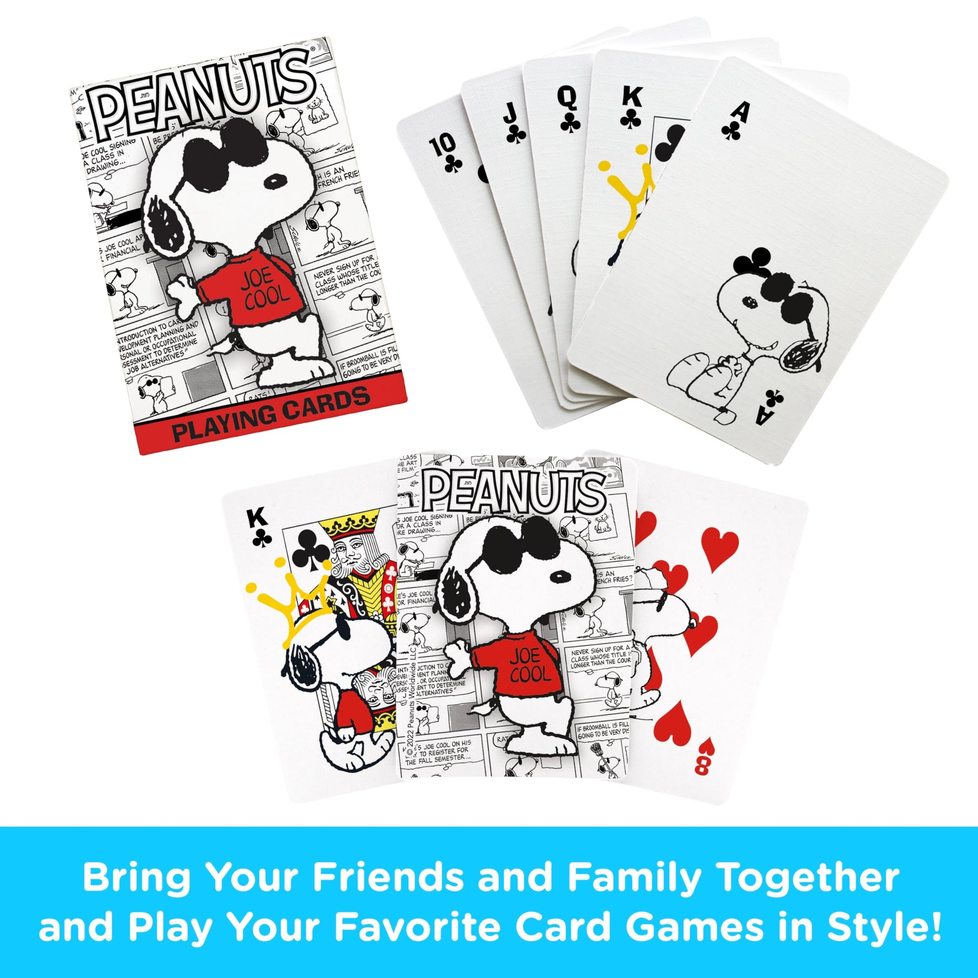 Aquarius Peanuts Joe Cool Playing Cards - Joe Cool Themed Deck of Cards for Your Favorite Card Games - Officially Licensed Peanuts Merchandise