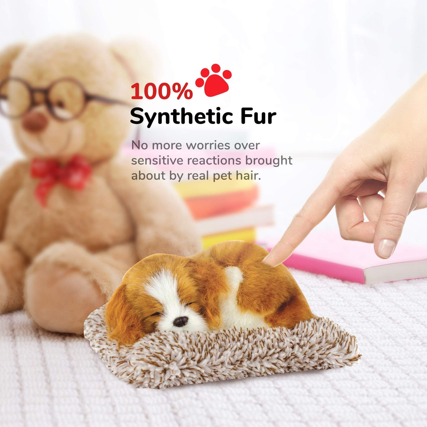 Perfect Petzzz Mini Cavalier King Charles, Stuffed Animals for Girls and Boys, Dog Toys for Kids and Elderly, Battery-Operated Live Pet Toys