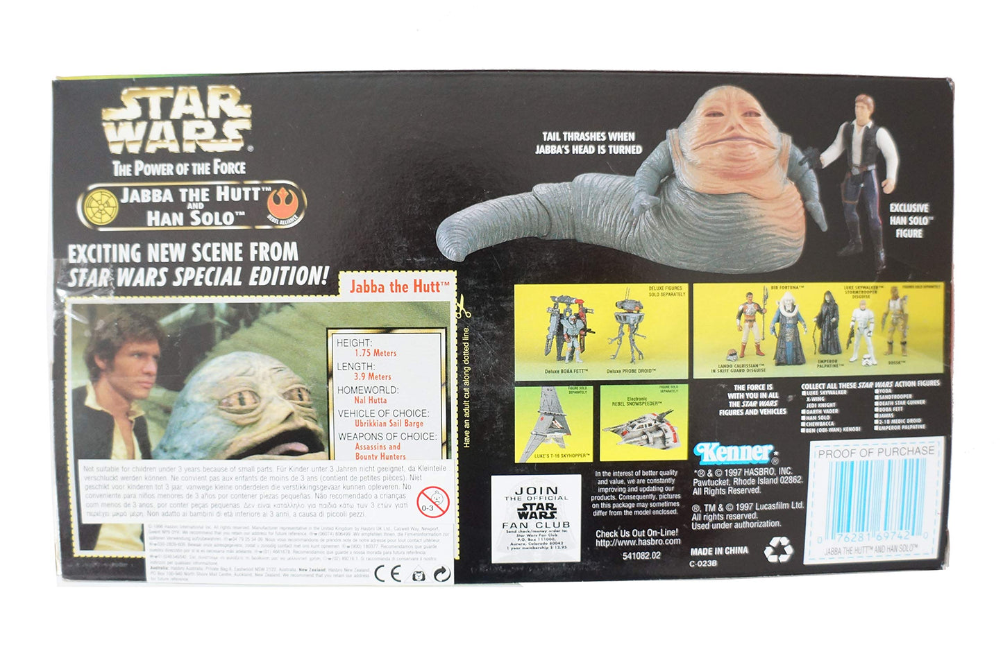 Star Wars Power of The Force Collectors Trilogy Edition Jabba The Hut & Exclusive Hans Solo Boxed Set