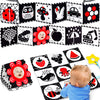 High Contrast Baby Toys for Newborn Infant 0-6 Months Montessori Tummy Time Black and White Sensory Crinkle Toys 0-3 3-6 Months Soft Books Carseat