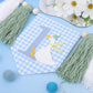 One Funny Goose High Chair Banner for Boys - Goose Theme 1st Birthday Decorations, Blue Gingham Style 1st Birthday Yarn Tassel Banner, Boys First