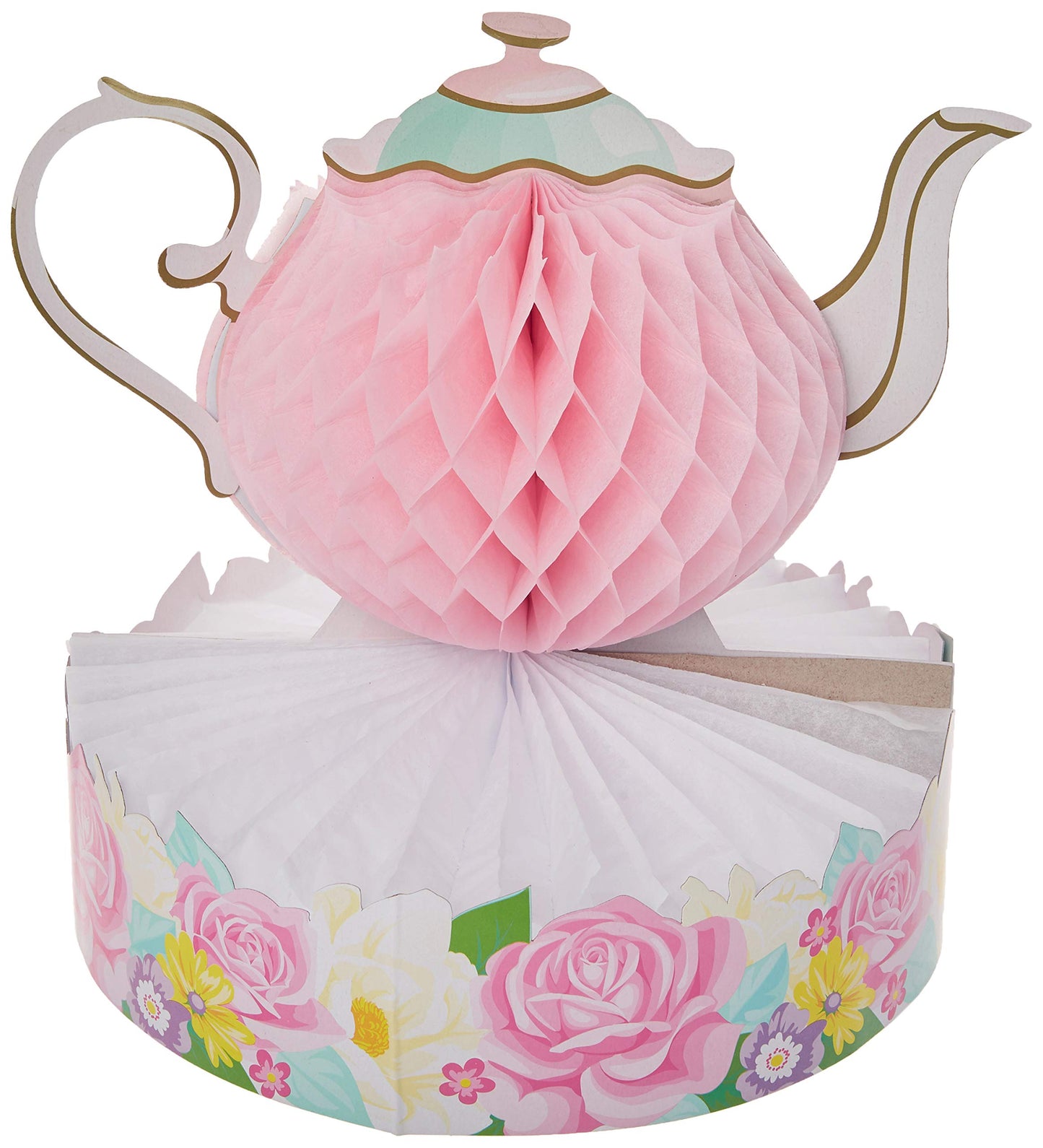 Creative Converting Floral Tea Party Centerpiece, 1 ct Multicolor, 9" x 10"