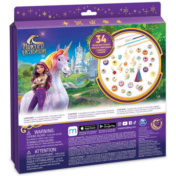 Make It Real: Unicorn Academy: Enchanting Unicorn Charms Bracelet Kit - 39pc DIY Jewelry Craft, Make 4 Charm & Bead Bracelets, Netflix Series, Kids 8+