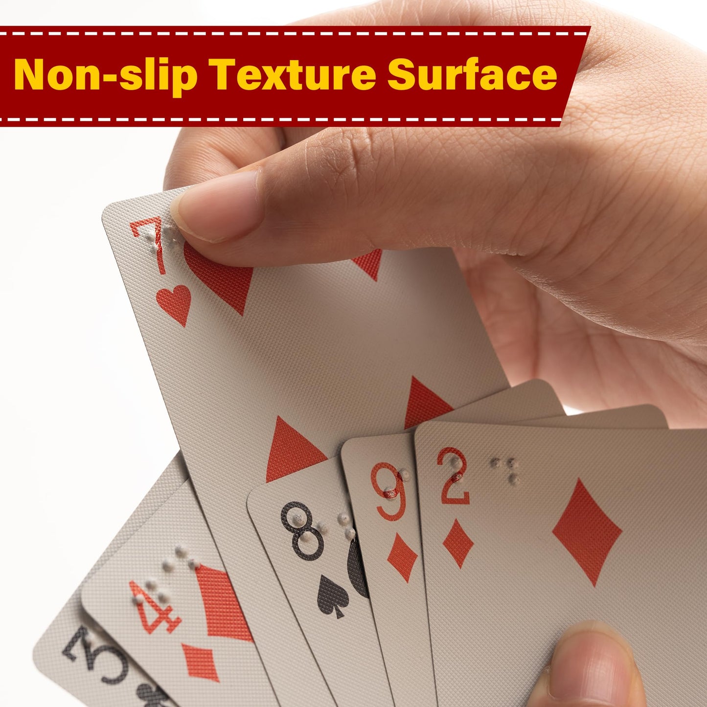 BozenTek Braille Playing Cards for The Visually Impaired - Best Gifts for Blind Adults, Braille Poker for Learn Braille, Perfect for Games and Family